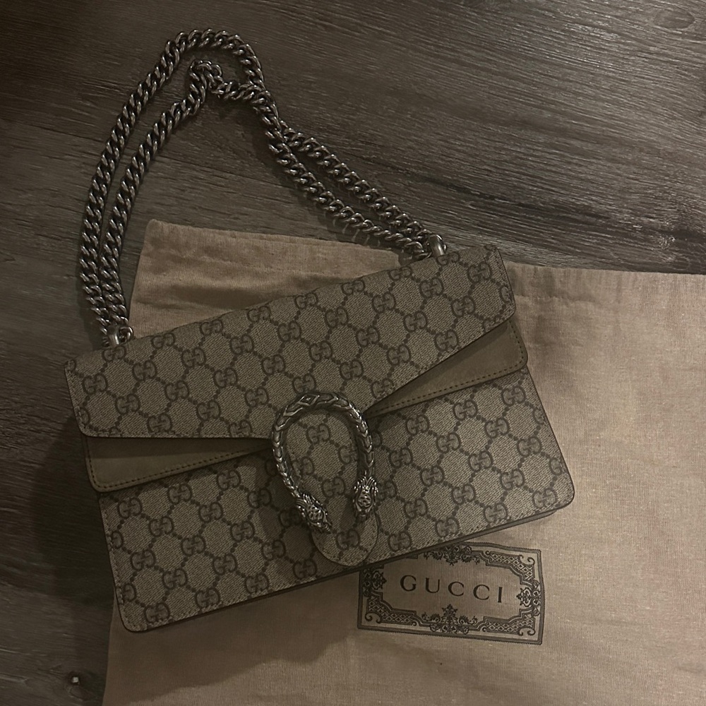 Gucci Monogram Gray Shoulder Bag